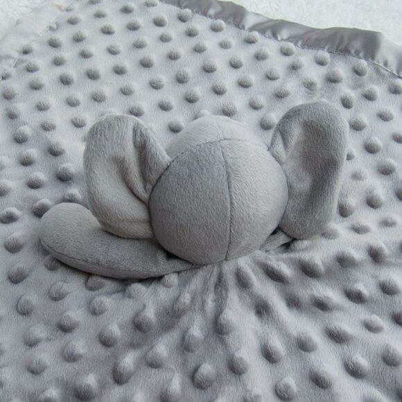 Elephant Security Blanket Baby Lovie Textured Gray Nursery NIB Pro Goleem Lovey - Picture 5 of 12
